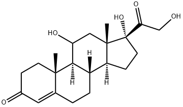 11-alpha,17-alpha,21-trihydroxypregn-4-ene-3,20-dione Structure