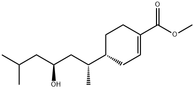 (4R)-4-[(1R,3S)-3-ヒドロキシ-1,5-ジメチルヘキシル]-1-シクロヘキセン-1-カルボン酸メチル 化学構造式