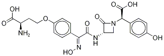 (3S,αR)-3-[[[4-[(R)-3-Amino-3-carboxypropoxy]phenyl][(E)-hydroxyimino]acetyl]amino]-α-(4-hydroxyphenyl)-2-oxo-1-azetidineacetic acid Structure