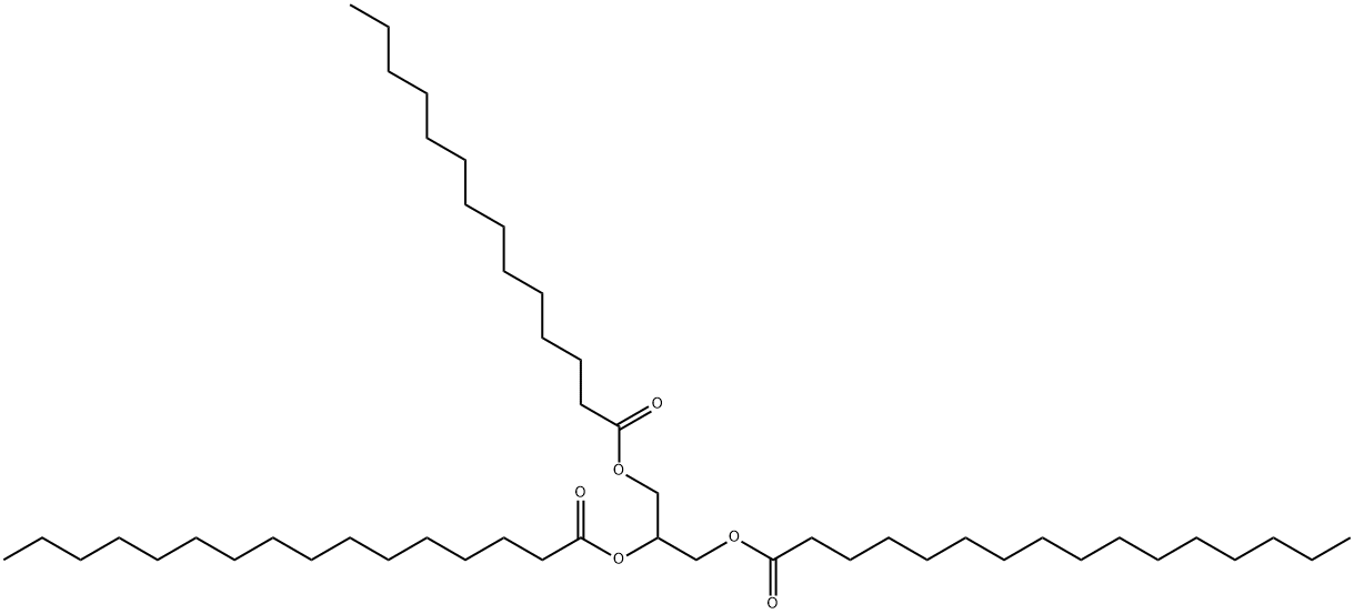 Hexadecanoic acid, 1,1'-[1-[[(1-oxotetradecyl)oxy]methyl]-1,2-ethanediyl] ester Struktur
