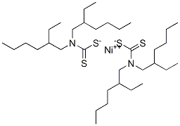 (bis(2-ethylhexyl)amino)methanedithioate, nickel(+2) cation Struktur