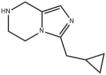 Imidazo[1,5-a]pyrazine, 3-(cyclopropylmethyl)-5,6,7,8-tetrahydro- (9CI) 化学構造式