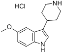 5-甲氧基-3-(哌啶-4-基)-1H-吲哚盐酸盐, 60155-65-9, 结构式