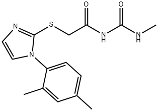 1-Methyl-3-[[[1-(2,4-xylyl)-1H-imidazol-2-yl]thio]acetyl]urea Structure