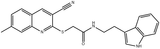 Acetamide, 2-[(3-cyano-7-methyl-2-quinolinyl)thio]-N-[2-(1H-indol-3-yl)ethyl]- (9CI) Structure