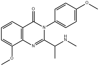 4(3H)-Quinazolinone,  8-methoxy-3-(4-methoxyphenyl)-2-[1-(methylamino)ethyl]- 化学構造式