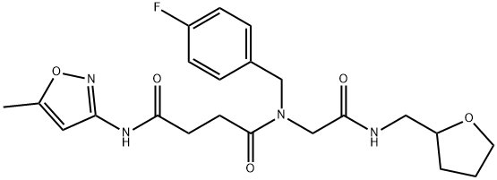 Butanediamide, N-[(4-fluorophenyl)methyl]-N-(5-methyl-3-isoxazolyl)-N-[2-oxo-2-[[(tetrahydro-2-furanyl)methyl]amino]ethyl]- (9CI) 化学構造式