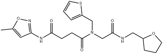 Butanediamide, N-(5-methyl-3-isoxazolyl)-N-[2-oxo-2-[[(tetrahydro-2-furanyl)methyl]amino]ethyl]-N-(2-thienylmethyl)- (9CI),602322-19-0,结构式