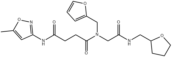 Butanediamide, N-(2-furanylmethyl)-N-(5-methyl-3-isoxazolyl)-N-[2-oxo-2-[[(tetrahydro-2-furanyl)methyl]amino]ethyl]- (9CI) Structure