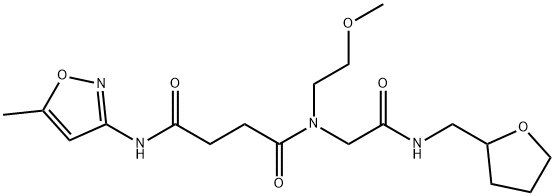 Butanediamide, N-(2-methoxyethyl)-N-(5-methyl-3-isoxazolyl)-N-[2-oxo-2-[[(tetrahydro-2-furanyl)methyl]amino]ethyl]- (9CI) 化学構造式