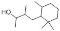α,β,2,2,6-ペンタメチルシクロヘキサン-1-プロパノール 化学構造式