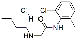 2-(butylamino)-N-(2-chloro-6-methylphenyl)acetamide monohydrochloride,6027-28-7,结构式