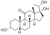 (20S)-3α,17,20-トリヒドロキシ-5β-プレグナン-11-オン 化学構造式