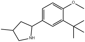 Pyrrolidine, 2-[3-(1,1-dimethylethyl)-4-methoxyphenyl]-4-methyl- (9CI) Struktur