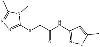 Acetamide, 2-[(4,5-dimethyl-4H-1,2,4-triazol-3-yl)thio]-N-(5-methyl-3-isoxazolyl)- (9CI) Struktur