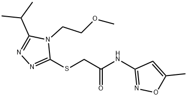 603072-78-2 Acetamide, 2-[[4-(2-methoxyethyl)-5-(1-methylethyl)-4H-1,2,4-triazol-3-yl]thio]-N-(5-methyl-3-isoxazolyl)- (9CI)