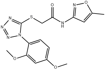 Acetamide, 2-[[1-(2,4-dimethoxyphenyl)-1H-tetrazol-5-yl]thio]-N-(5-methyl-3-isoxazolyl)- (9CI) 结构式