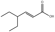 (E)-4-エチル-2-ヘキセン酸 化学構造式