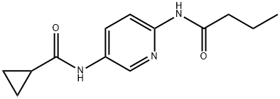 Cyclopropanecarboxamide, N-[6-[(1-oxobutyl)amino]-3-pyridinyl]- (9CI) 化学構造式