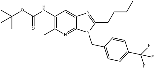 Carbamic acid, [2-butyl-5-methyl-3-[[4-(trifluoromethyl)phenyl]methyl]-3H-imidazo[4,5-b]pyridin-6-yl]-, 1,1-dimethylethyl ester (9CI),603097-00-3,结构式