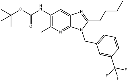 Carbamic acid, [2-butyl-5-methyl-3-[[3-(trifluoromethyl)phenyl]methyl]-3H-imidazo[4,5-b]pyridin-6-yl]-, 1,1-dimethylethyl ester (9CI) Structure
