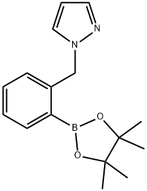 1-[2-(4,4,5,5-Tetramethyl-1,3,2-dioxaborolan-2-yl)benzyl]-1H-pyrazole 化学構造式