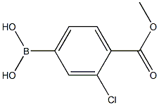 3-クロロ-4-(メトキシカルボニル)フェニルボロン酸 化学構造式