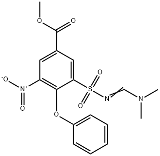 methyl 3-[[[(dimethylamino)methylene]amino]sulphonyl]-5-nitro-4-phenoxybenzoate 结构式