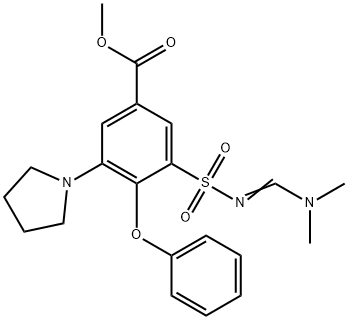 methyl 3-[[[(dimethylamino)methylene]amino]sulphonyl]-4-phenoxy-5-(1-pyrrolidinyl)benzoate Struktur