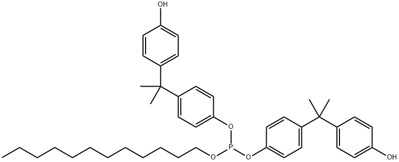 亜りん酸ドデシルビス[4-[1-(4-ヒドロキシフェニル)-1-メチルエチル]フェニル] 化学構造式