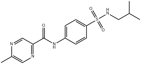 Pyrazinecarboxamide, 5-methyl-N-[4-[[(2-methylpropyl)amino]sulfonyl]phenyl]- (9CI) Structure