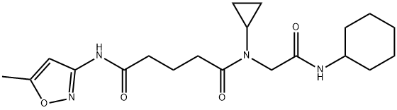 Pentanediamide, N-[2-(cyclohexylamino)-2-oxoethyl]-N-cyclopropyl-N-(5-methyl-3-isoxazolyl)- (9CI),603945-82-0,结构式