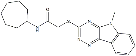 Acetamide, N-cycloheptyl-2-[(5-methyl-5H-1,2,4-triazino[5,6-b]indol-3-yl)thio]- (9CI),603946-02-7,结构式