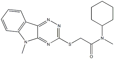 Acetamide, N-cyclohexyl-N-methyl-2-[(5-methyl-5H-1,2,4-triazino[5,6-b]indol-3-yl)thio]- (9CI) 化学構造式