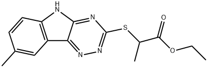 Propanoic acid, 2-[(8-methyl-2H-1,2,4-triazino[5,6-b]indol-3-yl)thio]-, ethyl ester (9CI) Structure