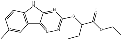 Butanoic acid, 2-[(8-methyl-2H-1,2,4-triazino[5,6-b]indol-3-yl)thio]-, ethyl ester (9CI)|