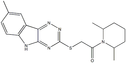 603946-25-4 Piperidine, 2,6-dimethyl-1-[[(8-methyl-2H-1,2,4-triazino[5,6-b]indol-3-yl)thio]acetyl]- (9CI)