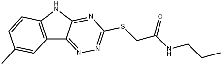 Acetamide, 2-[(8-methyl-2H-1,2,4-triazino[5,6-b]indol-3-yl)thio]-N-propyl- (9CI),603946-28-7,结构式