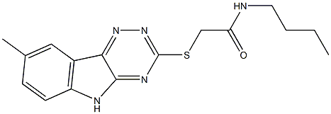 Acetamide, N-butyl-2-[(8-methyl-2H-1,2,4-triazino[5,6-b]indol-3-yl)thio]- (9CI),603946-29-8,结构式