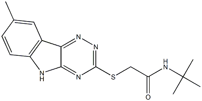 Acetamide, N-(1,1-dimethylethyl)-2-[(8-methyl-2H-1,2,4-triazino[5,6-b]indol-3-yl)thio]- (9CI) Struktur