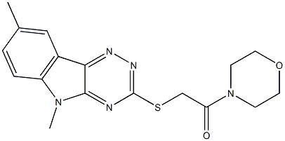 Morpholine, 4-[[(5,8-dimethyl-5H-1,2,4-triazino[5,6-b]indol-3-yl)thio]acetyl]- (9CI) Structure
