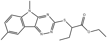 Butanoic acid, 2-[(5,8-dimethyl-5H-1,2,4-triazino[5,6-b]indol-3-yl)thio]-, ethyl ester (9CI),603946-44-7,结构式