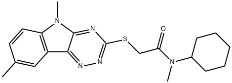 Acetamide, N-cyclohexyl-2-[(5,8-dimethyl-5H-1,2,4-triazino[5,6-b]indol-3-yl)thio]-N-methyl- (9CI),603946-45-8,结构式