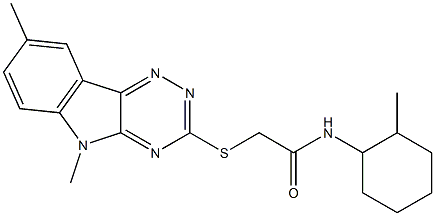 Acetamide, 2-[(5,8-dimethyl-5H-1,2,4-triazino[5,6-b]indol-3-yl)thio]-N-(2-methylcyclohexyl)- (9CI) 结构式