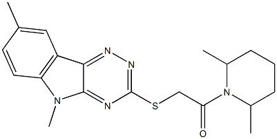 Piperidine, 1-[[(5,8-dimethyl-5H-1,2,4-triazino[5,6-b]indol-3-yl)thio]acetyl]-2,6-dimethyl- (9CI),603946-49-2,结构式