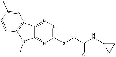 Acetamide, N-cyclopropyl-2-[(5,8-dimethyl-5H-1,2,4-triazino[5,6-b]indol-3-yl)thio]- (9CI) Structure