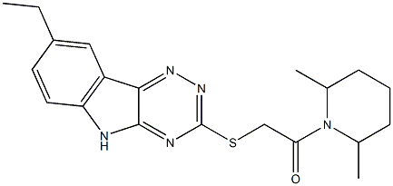 Piperidine, 1-[[(8-ethyl-2H-1,2,4-triazino[5,6-b]indol-3-yl)thio]acetyl]-2,6-dimethyl- (9CI)|