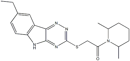 Piperidine, 1-[[(8-ethyl-2H-1,2,4-triazino[5,6-b]indol-3-yl)thio]acetyl]-2,6-dimethyl- (9CI),603946-57-2,结构式