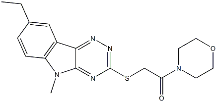 Morpholine, 4-[[(8-ethyl-5-methyl-5H-1,2,4-triazino[5,6-b]indol-3-yl)thio]acetyl]- (9CI) Struktur