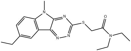 Acetamide, N,N-diethyl-2-[(8-ethyl-5-methyl-5H-1,2,4-triazino[5,6-b]indol-3-yl)thio]- (9CI) Structure